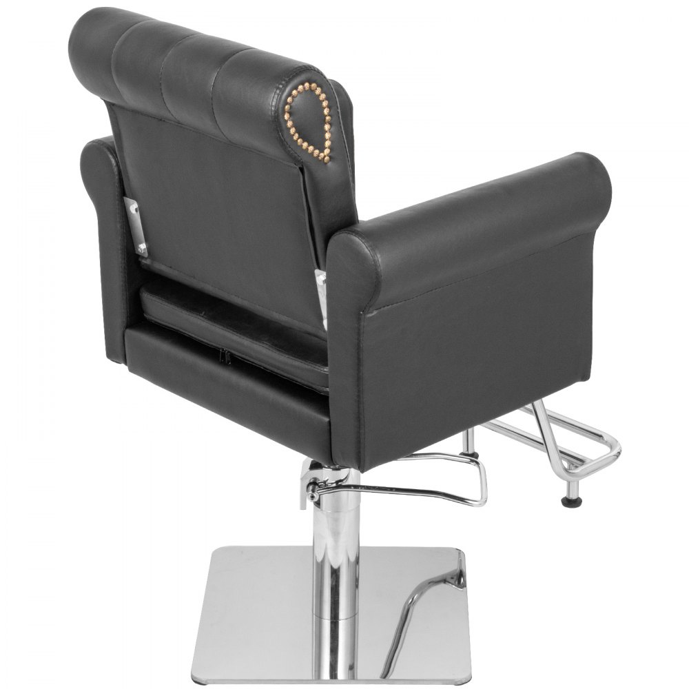 Vevor Sillas De Peluquería Sillón Barbero Para Salón, 65 X 50 X 91-105 Cm, Negro
