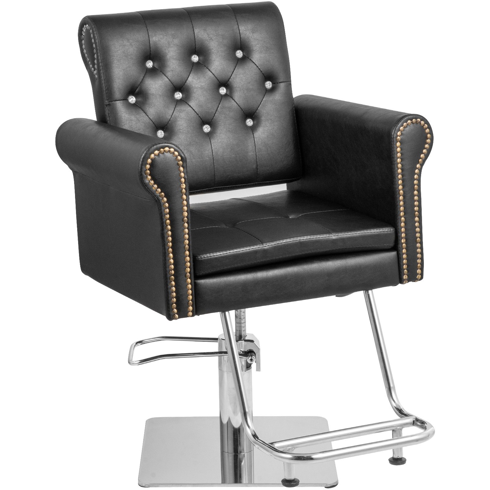 Vevor Sillas De Peluquería Sillón Barbero Para Salón, 65 X 50 X 91-105 Cm, Negro