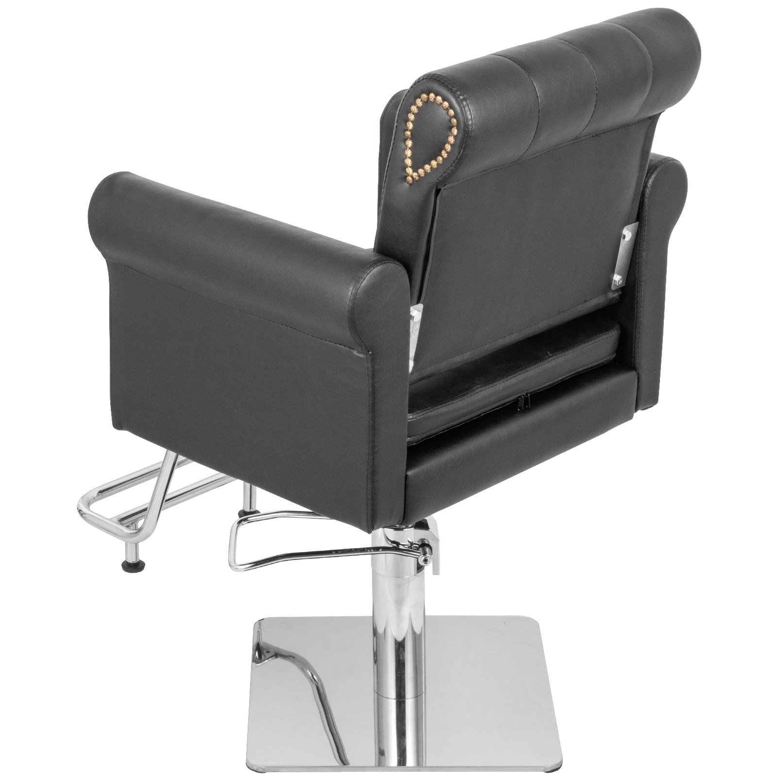 Vevor Sillas De Peluquería Sillón Barbero Para Salón, 65 X 50 X 91-105 Cm, Negro