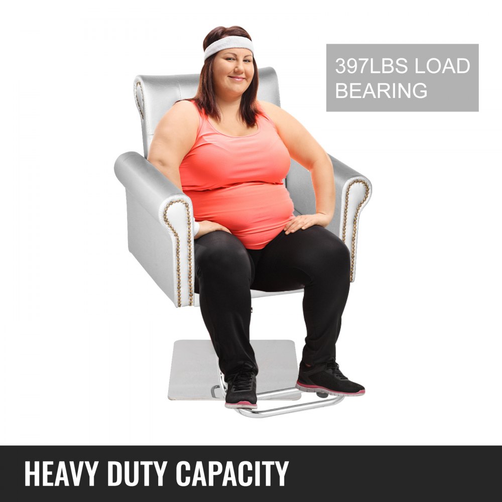 VEVOR Sillas de Peluquería, Sillón Barbero para Salón 65 x 50 x 91-105 cm, Plata