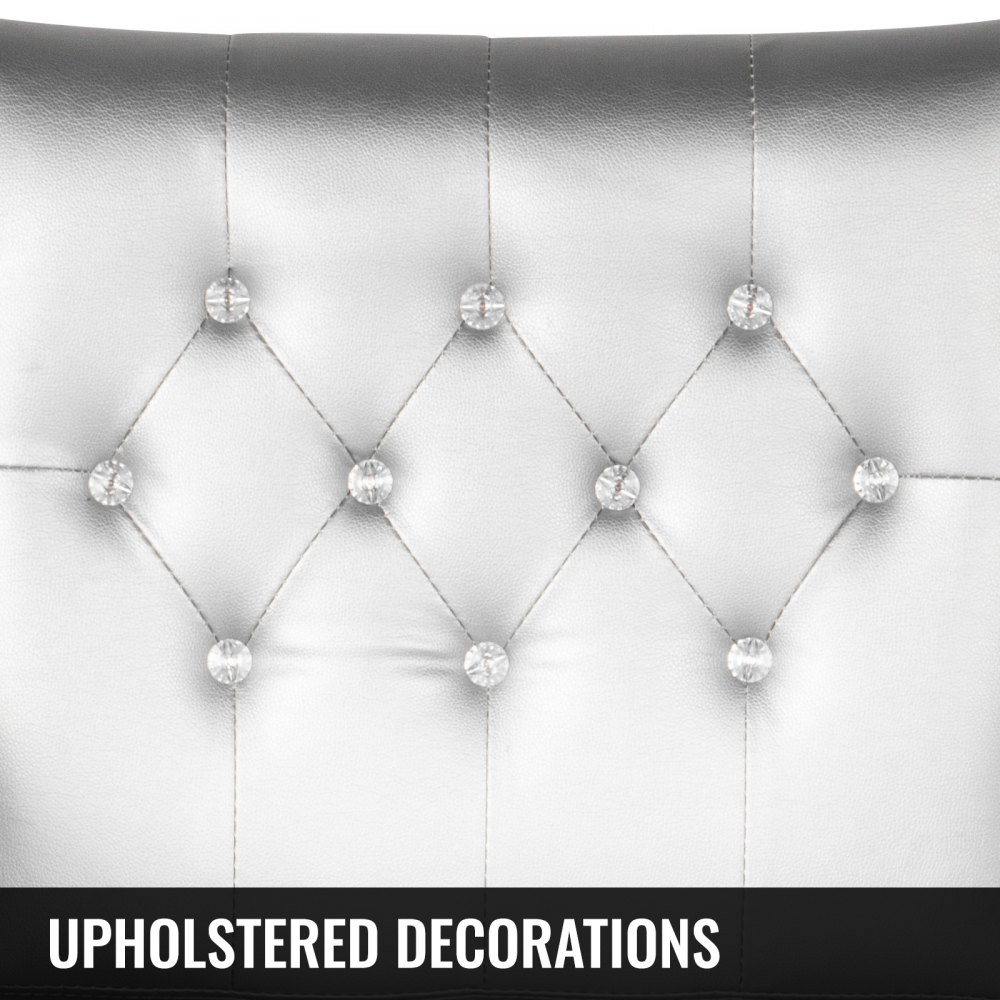 VEVOR Sillas de Peluquería, Sillón Barbero para Salón 65 x 50 x 91-105 cm, Plata