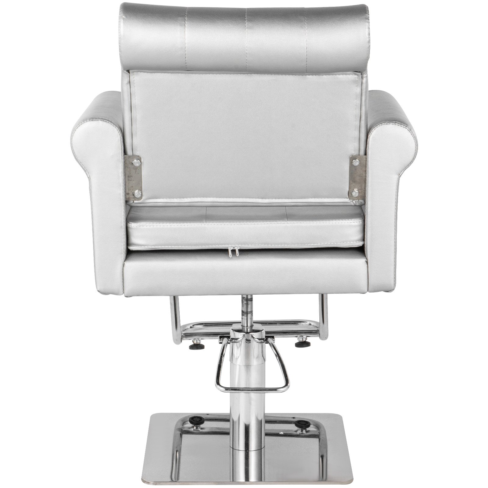 VEVOR Sillas de Peluquería, Sillón Barbero para Salón 65 x 50 x 91-105 cm, Plata