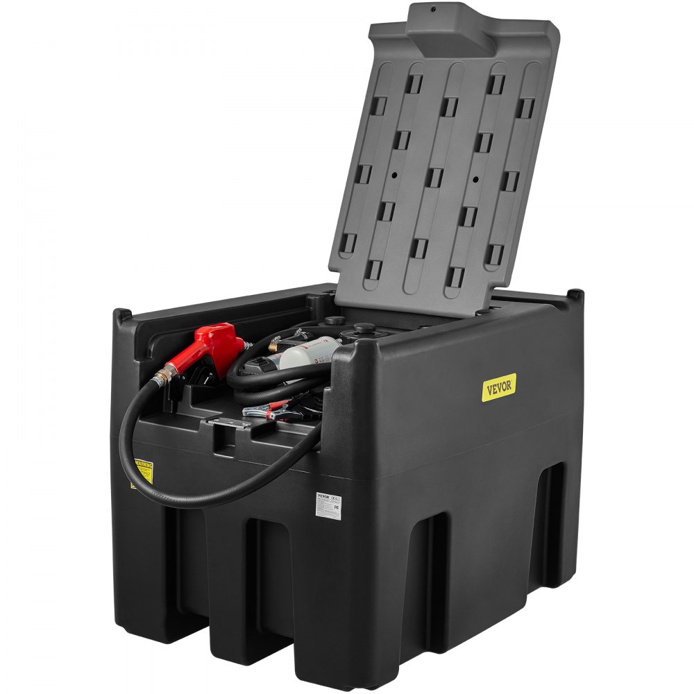 VEVOR Tanque de Diésel Portátil de Polietileno Tanque de Combustible Diésel de 440 L con Bomba de Transferencia de 12V Almacenamiento de Diesel Negro Flujo Máximo de 10,6 GPM para Camión Tractor