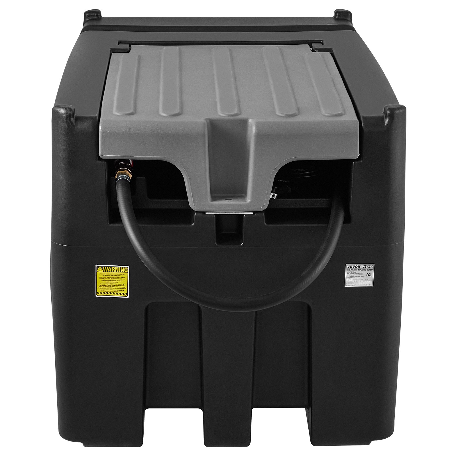 VEVOR Portable Diesel Tank 116 Gallon Mobile Refueling System, Black Diesel Fuel Station, 140W Fuel Station Diesel Tank, 2600 RPM Transport Tank, 12V Automatic Pump, 4m Hose Gasoline Tank for Refueling