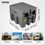 Dimensiones del tanque diésel portátil VEVOR, compatible con tractores, barcos, autocaravanas y camiones.