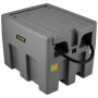 Tanque diésel portátil VEVOR con manguera y carcasa gris duradera para transporte y almacenamiento de combustible.