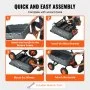 VEVOR Transport Trolley, Garden Cart with Easy-to-Assemble Steel Frame, Garden Cart with Convertible 2-in-1 Handle, Multi-Purpose Wheelbarrow with 680 kg Capacity, 33 cm Tires
