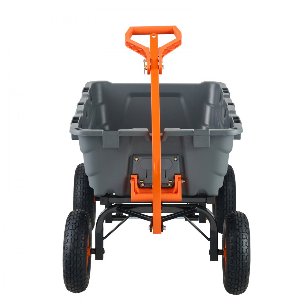 Carro volcador VEVOR, carro volcador de polietileno para jardín con marco de acero fácil de montar, vagón volcador con mango convertible 2 en 1, carretilla utilitaria de 1500 libras de capacidad, neumáticos de 13 pulgadas