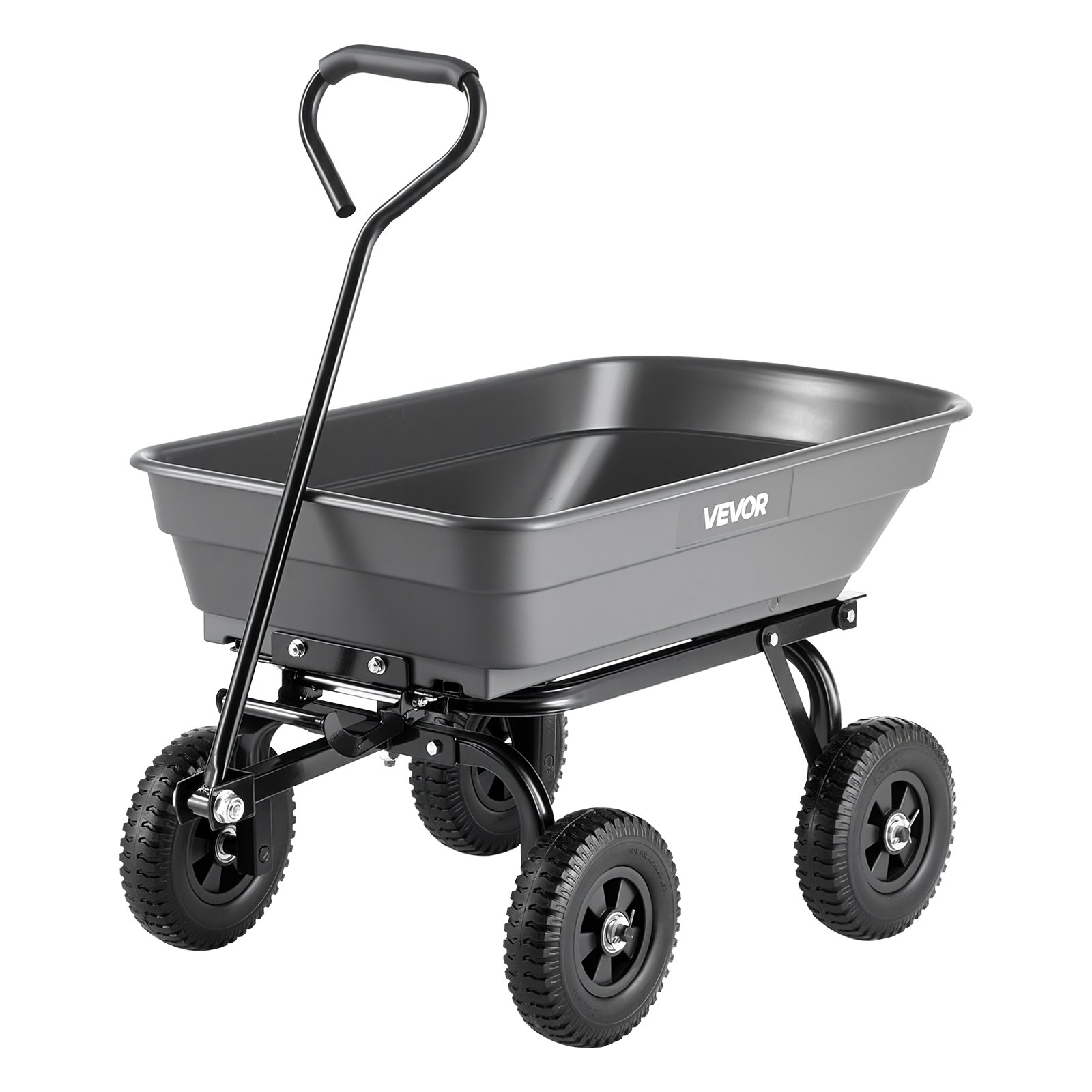 VEVOR Carro de Jardín con Función Basculante Carga de 181 kg, Carro de Jardín de Polietileno Mecanismo de Volcado de 90°, con Ruedas Giratorias de 180°, Rodamientos Flexibles de 270° para Plantas