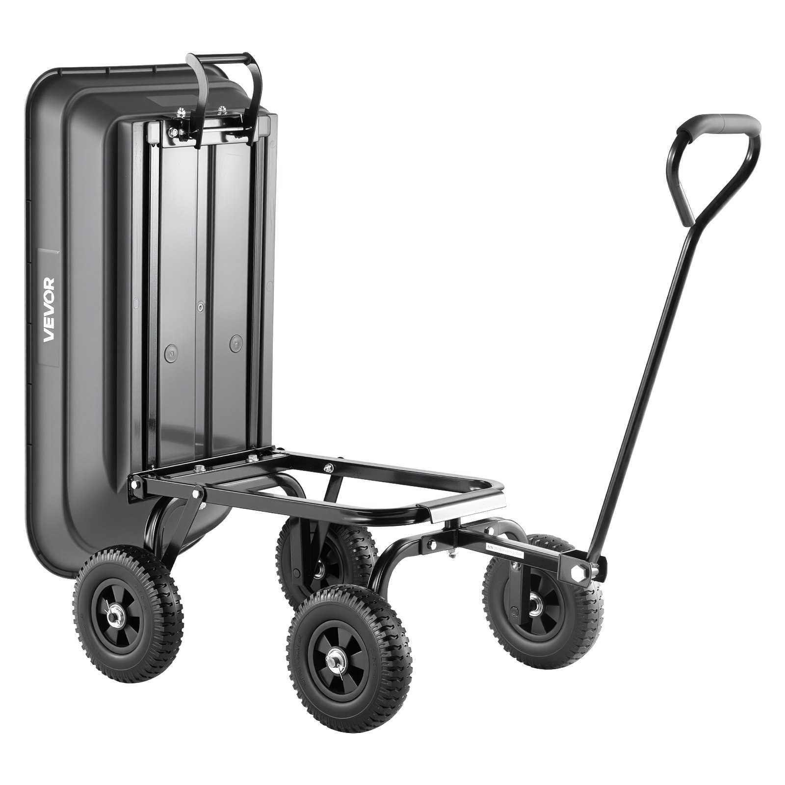 VEVOR Carro de Jardín con Función Basculante Carga de 181 kg, Carro de Jardín de Polietileno Mecanismo de Volcado de 90°, con Ruedas Giratorias de 180°, Rodamientos Flexibles de 270° para Plantas