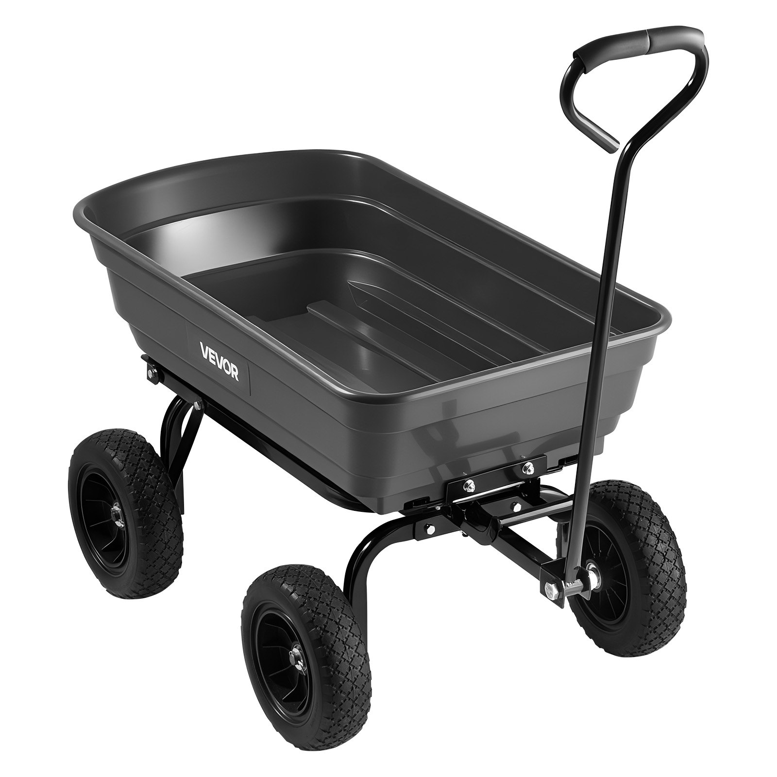 VEVOR Carro de Jardín con Función Basculante Carga de 272 kg, Carro de Jardín de Polietileno Mecanismo de Volcado de 90°, con Ruedas Giratorias de 180°, Rodamientos Flexibles de 270° para Plantas