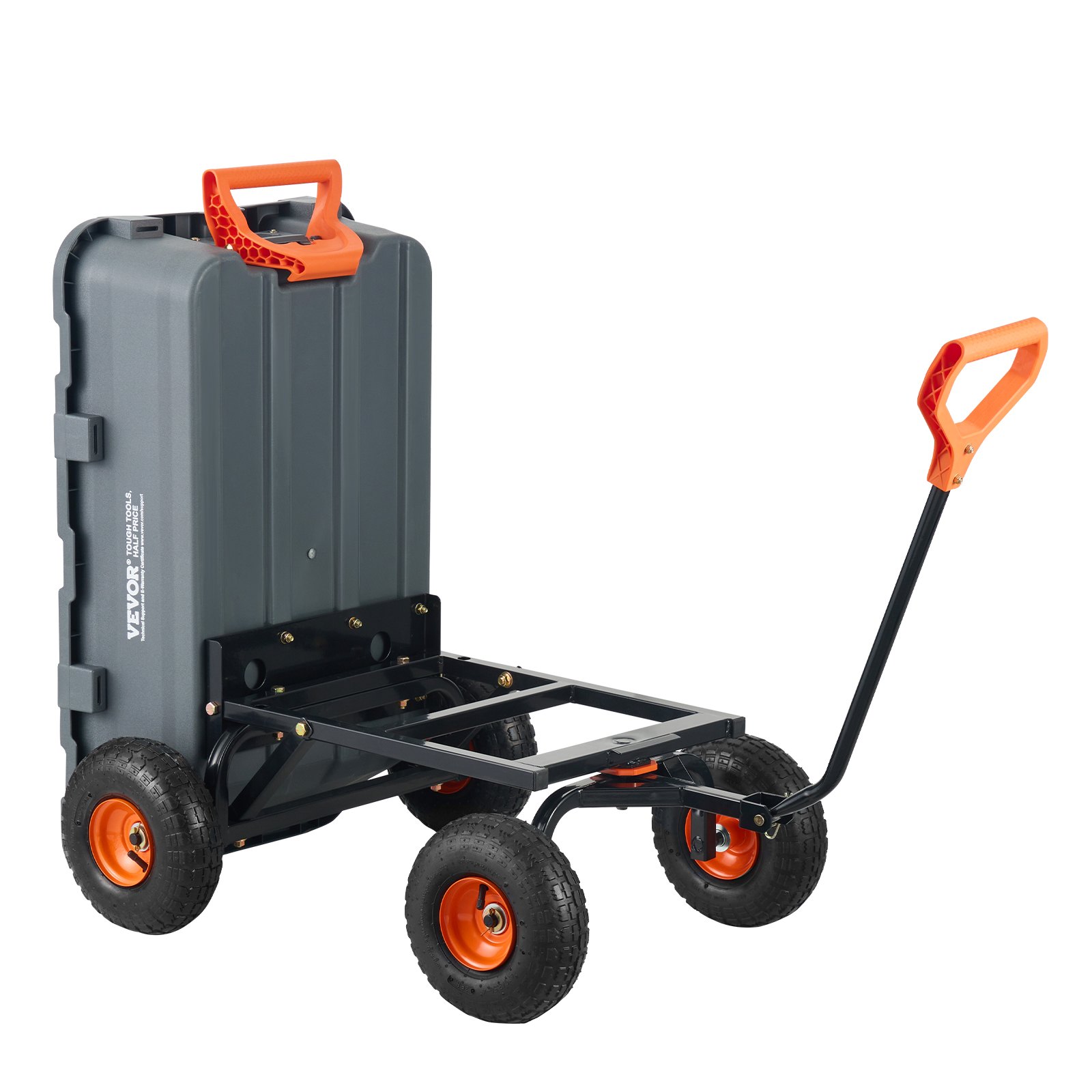 Carro volcador VEVOR, carro volcador de polietileno para jardín con marco de acero fácil de montar, carro volquete con mango convertible 2 en 1, carretilla utilitaria de 800 libras de capacidad, neumáticos de 10 pulgadas