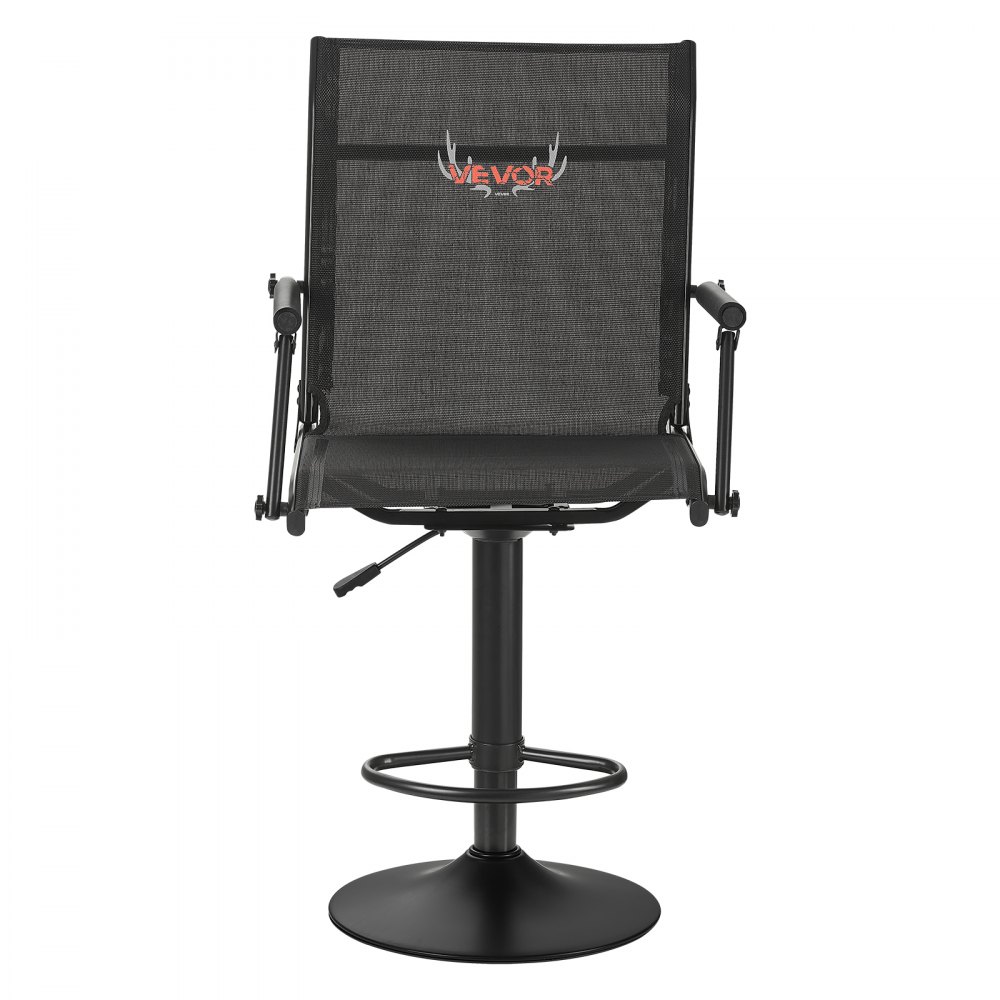 VEVOR Silla de Caza Giratoria Silenciosa de 360°, Ligera, con Estructura de Acero Resistente, Asiento Tipo Taburete, Reposabrazos Acolchados, Carga 136 kg, para Pesca y Camping al Aire Libre.