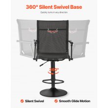VEVOR Silla de Caza Giratoria Silenciosa de 360°, Ligera, con Estructura de Acero Resistente, Asiento Tipo Taburete, Reposabrazos Acolchados, Carga 136 kg, para Pesca y Camping al Aire Libre.