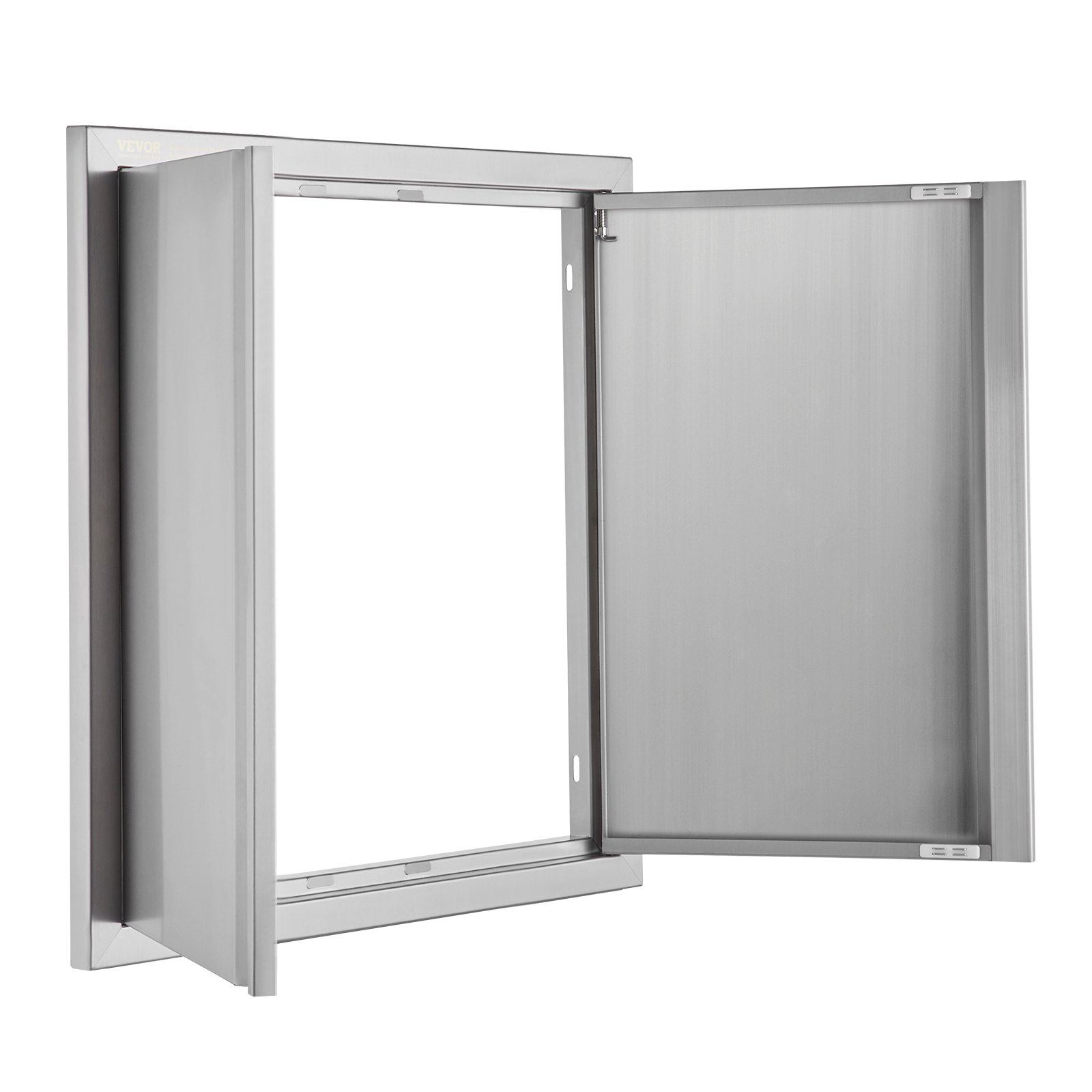 VEVOR Puerta de Acceso a Barbacoa 610 x 610 x 45 mm Puerta de Cocina Exterior Doble Puerta Empotrada de Acero Inoxidable con Manija para Isla de Barbacoa, Estación de Parrilla, Armario Exterior