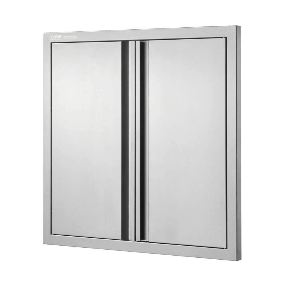VEVOR Puerta de Acceso a Barbacoa 660 x 610 x 45 mm Puerta de Cocina Exterior Doble Puerta Empotrada de Acero Inoxidable con Manija para Isla de Barbacoa, Estación de Parrilla, Armario Exterior