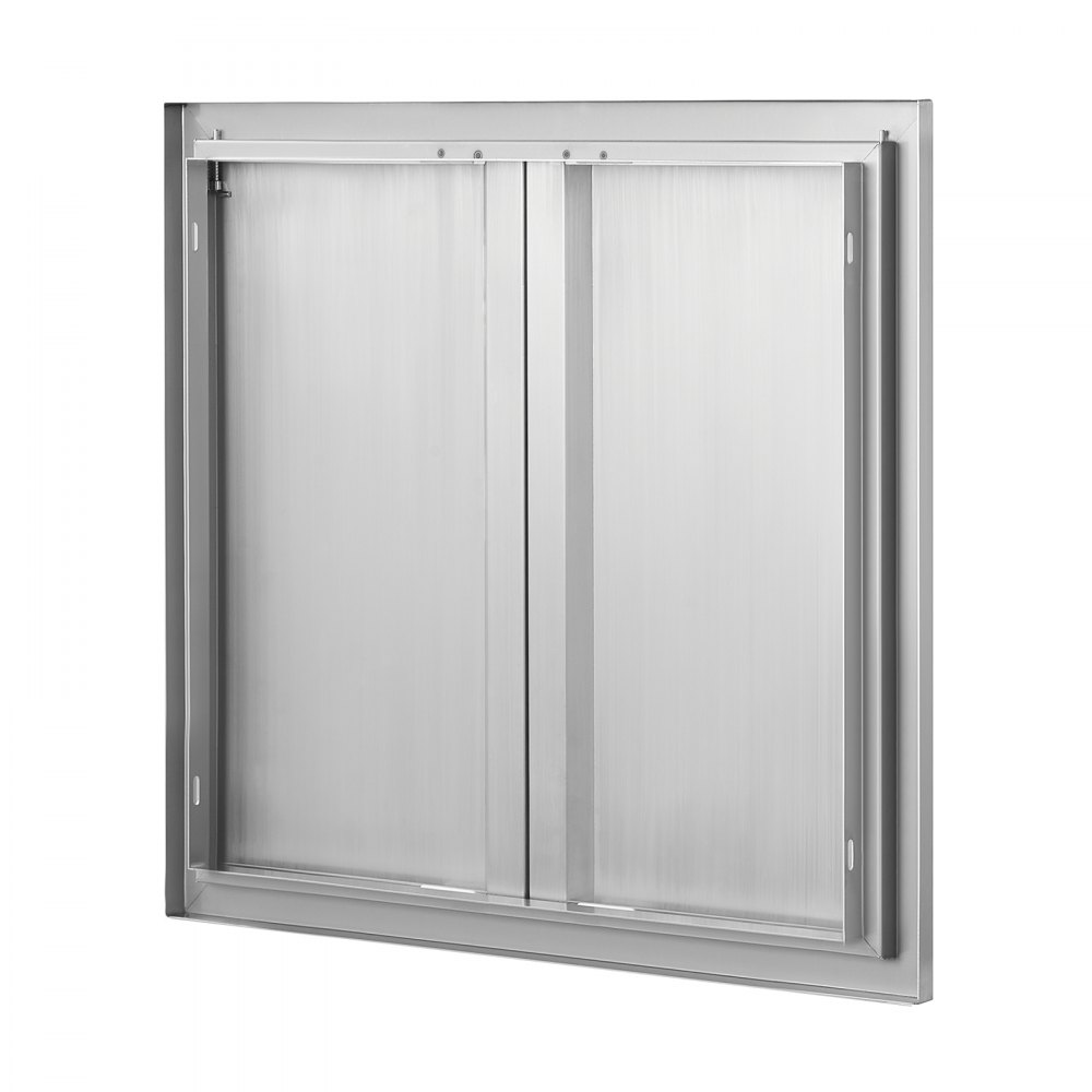 VEVOR Puerta de Acceso a Barbacoa 660 x 610 x 45 mm Puerta de Cocina Exterior Doble Puerta Empotrada de Acero Inoxidable con Manija para Isla de Barbacoa, Estación de Parrilla, Armario Exterior