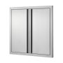 VEVOR Puerta de Acceso a Barbacoa 660 x 610 x 45 mm Puerta de Cocina Exterior Doble Puerta Empotrada de Acero Inoxidable con Manija para Isla de Barbacoa, Estación de Parrilla, Armario Exterior