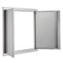 VEVOR Puerta de Acceso a Barbacoa 660 x 610 x 45 mm Puerta de Cocina Exterior Doble Puerta Empotrada de Acero Inoxidable con Manija para Isla de Barbacoa, Estación de Parrilla, Armario Exterior
