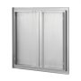 VEVOR Puerta de Acceso a Barbacoa 660 x 610 x 45 mm Puerta de Cocina Exterior Doble Puerta Empotrada de Acero Inoxidable con Manija para Isla de Barbacoa, Estación de Parrilla, Armario Exterior