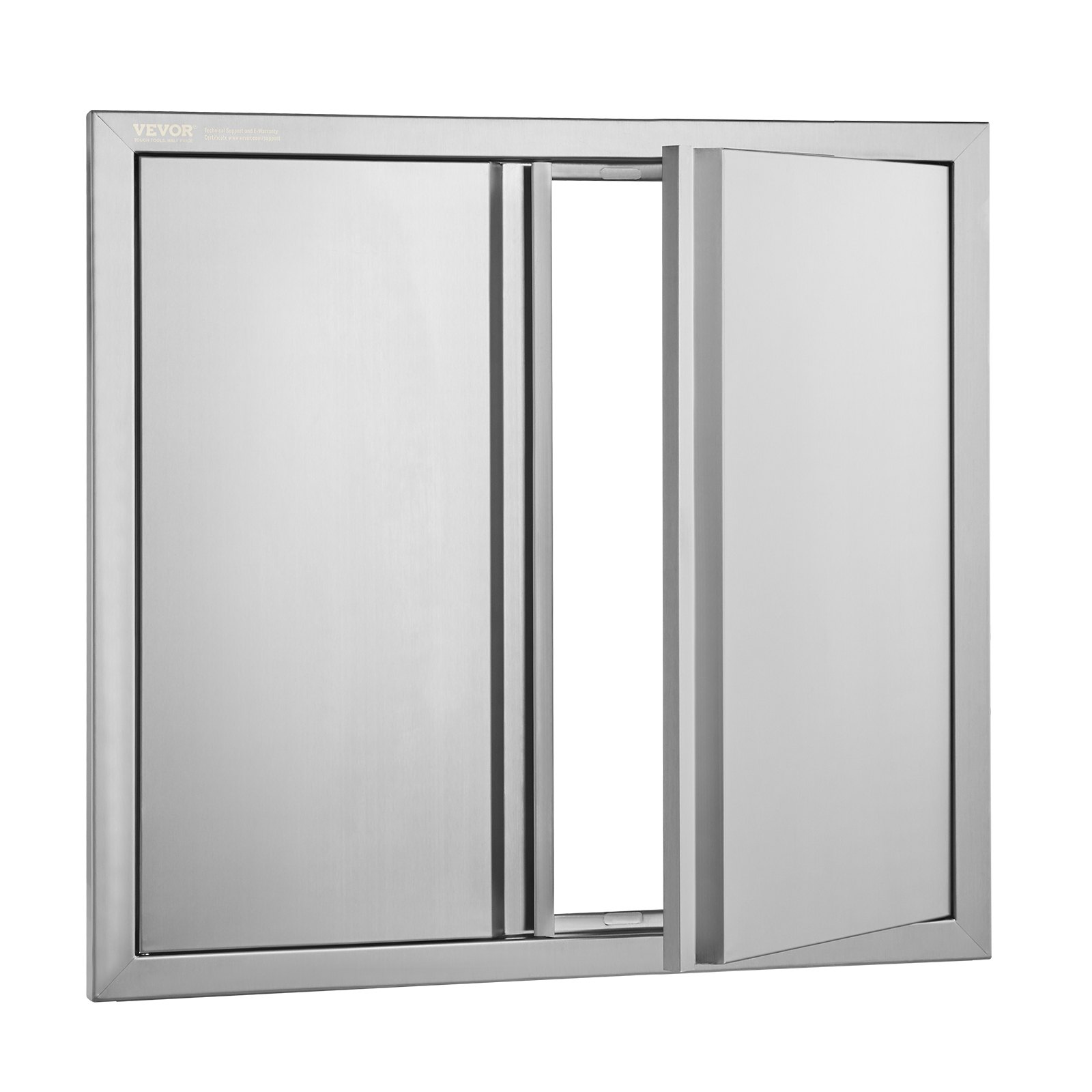 VEVOR Puerta de Acceso a Barbacoa 660 x 610 x 45 mm Puerta de Cocina Exterior Doble Puerta Empotrada de Acero Inoxidable con Manija para Isla de Barbacoa, Estación de Parrilla, Armario Exterior