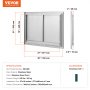 VEVOR Puerta de Acceso a Barbacoa 762 x 532 x 45 mm Puerta de Cocina Exterior Doble Puerta Empotrada de Acero Inoxidable con Manija para Isla de Barbacoa, Estación de Parrilla, Armario Exterior