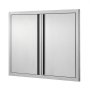 VEVOR Puerta de Acceso a Barbacoa 787 x 609 x 45 mm Puerta de Cocina Exterior Doble Puerta Empotrada de Acero Inoxidable con Manija para Isla de Barbacoa, Estación de Parrilla, Armario Exterior