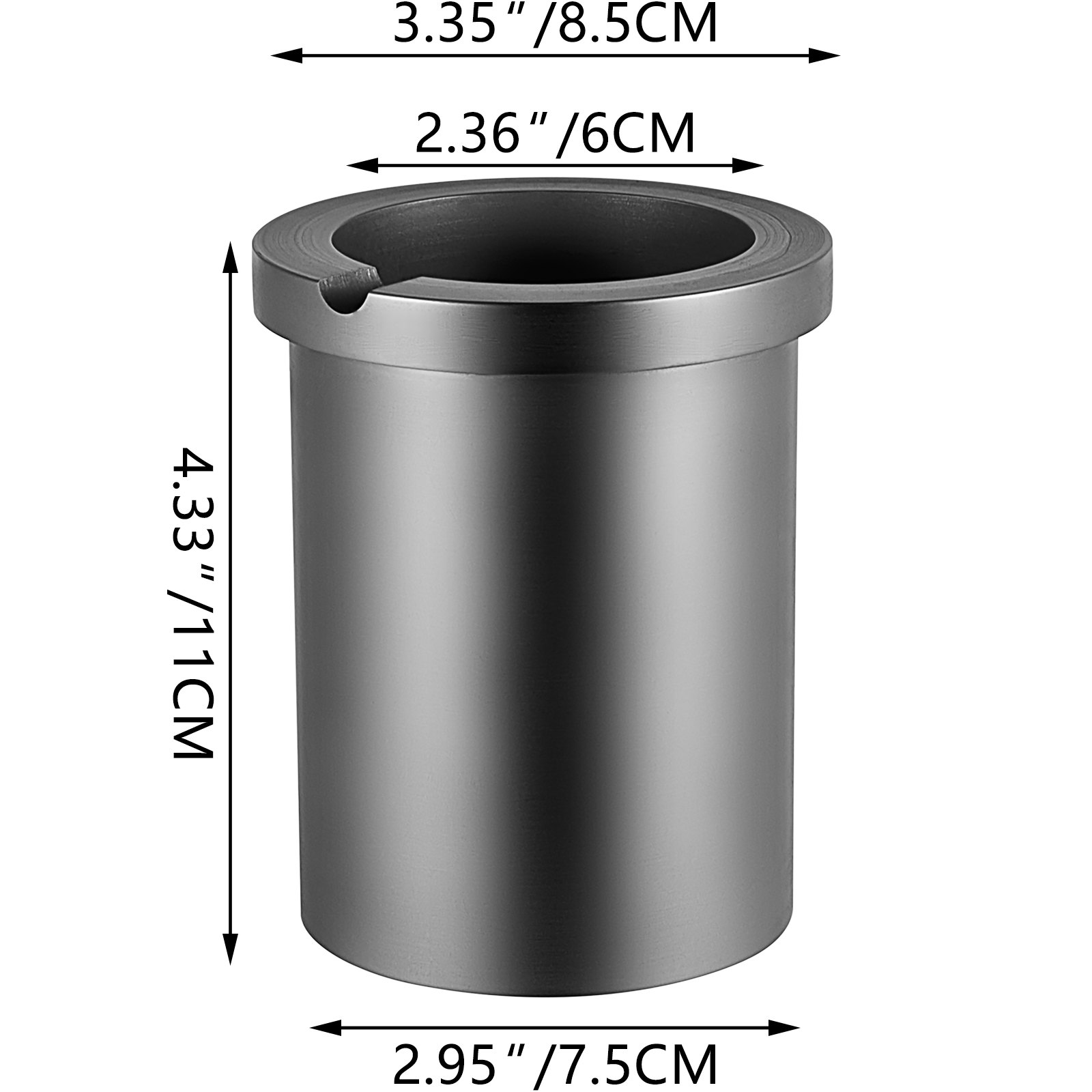 VEVOR Crisol de Grafito 3 kg Crisol de Fundición de Alta Pureza 85 x 110 mm Crisol de Grafito Fundido de Alta Pureza para Herramientas de Fundición de Metales Dorados y Plateados de Alta Temperatura