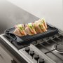 VEVOR Plancha de Hierro Fundido Reversible(185 x 342 mm), Sartén para Barbacoa Rectangular Portátil con Asa, Utensilios de Cocina Familiares para Interiores y Exteriores, Parrilla, Color Negro
