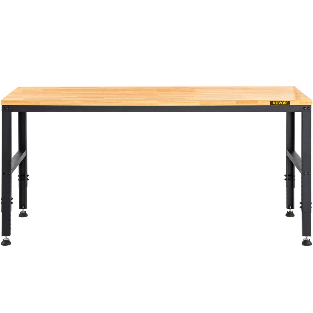 VEVOR Height-Adjustable Workbench 122 x 61 x 72 - 97 cm Clamping Table, 900 kg Weight Capacity Work Table, Brown Folding Tool Bench Made of Cold-Rolled Steel, Multifunctional Worktable for Workshop