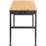 VEVOR Banco de Trabajo de Altura Ajustable 72-97 cm Banco para Taller Escritorio de Tablón de Roble 122 x 61 cm Marco de Acero Mesa de Trabajo Carga de 900 kg para Garajes, Talleres, Oficinas, Hogares