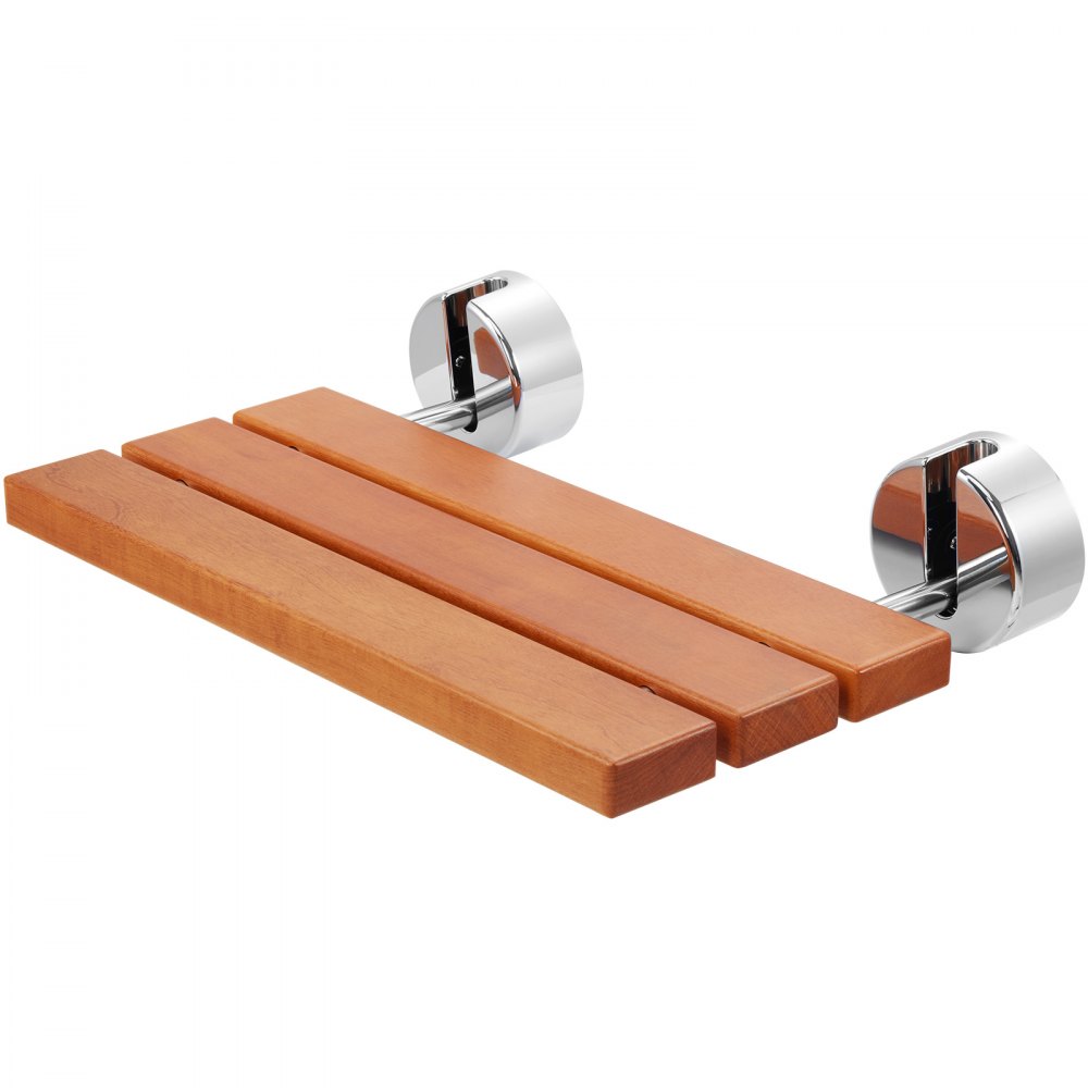 VEVOR Asiento de ducha plegable de teca, 20.1" x 13.2" desplegado, banco de ducha plegable montado en la pared con capacidad de carga de 440 libras, silla de ducha plegable para el cuidado del hogar que ahorra espacio, para personas mayores, mujeres embarazadas y niños