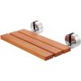 VEVOR Folding Teak Shower Seat, 50.6 x 33.3 cm unfolded, wall-mounted fold-up shower bench with 200 kg load capacity, space-saving fold-down shower chair for home care