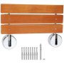 VEVOR Folding Teak Shower Seat, 50.6 x 33.3 cm unfolded, wall-mounted fold-up shower bench with 200 kg load capacity, space-saving fold-down shower chair for home care