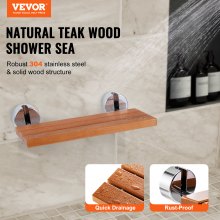 VEVOR Asiento de Ducha Plegable Teca 510 x 350 mm Montado en la Pared 199,58 kg