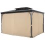 VEVOR Cortinas para Cenador para Exteriores, Cortina de Cenador con Privacidad de Poliéster 2840 x 2840 x 2040 mm 4 Paneles Laterales con Cremallera Repuesto Universal para Toldo de Patio, Caqui