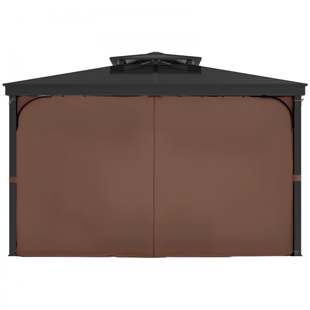 VEVOR Cortinas para Cenador para Exteriores 284 x 284 x 211 cm, Cortinas de Privacidad para Cenador de 4 paneles Laterales con Cremalleras, Cortinas Parasol Universales Reemplazo, Color de Café
