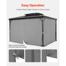 VEVOR Cortinas Impermeables para Cenador para Exterior 283 x 340 x 203,5 cm Gris