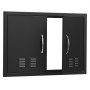 VEVOR Grill Access Door, 762 x 533 x 46 mm, Double Exterior Kitchen Door, Flush Mounted Cold Plate Door, Vertical Wall Door with Handles and Ventilation Slots, for Grill Island, Grill Station, etc.