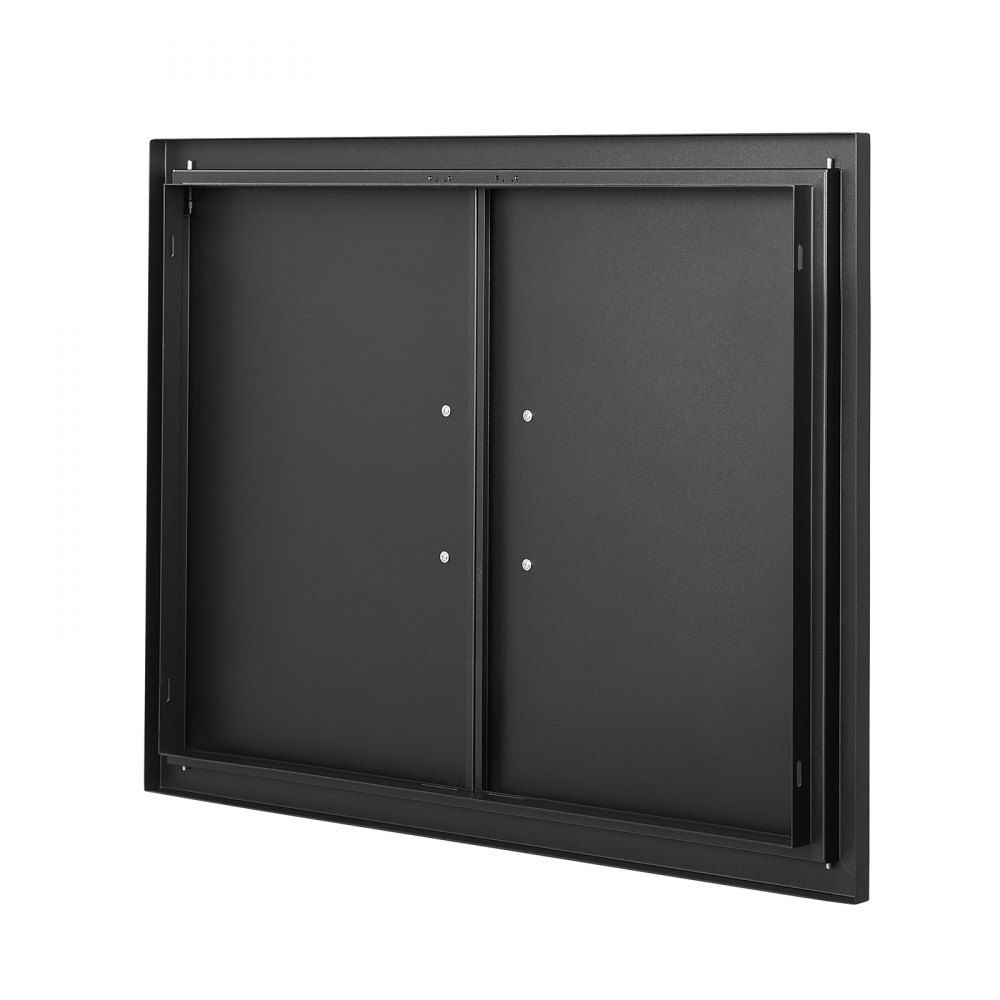 VEVOR Puerta de Acceso a Barbacoa 788 x 610 x 46 mm Puerta de Cocina Exterior Doble Puerta Empotrada de Acero Inoxidable con Manija para Isla de Barbacoa, Estación de Parrilla, Armario Exterior, Negro