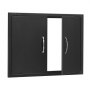 VEVOR Puerta de Acceso a Barbacoa 788 x 610 x 46 mm Puerta de Cocina Exterior Doble Puerta Empotrada de Acero Inoxidable con Manija para Isla de Barbacoa, Estación de Parrilla, Armario Exterior, Negro