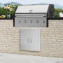 VEVOR Puerta de Acceso a Barbacoa 610 x 610 x 48 mm Puerta de Cocina Exterior Doble Puerta Empotrada de Acero Inoxidable con Manija para Isla de Barbacoa, Estación de Parrilla, Armario Exterior