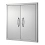 VEVOR Puerta de Acceso a Barbacoa 660 x 609 x 45 mm Puerta de Cocina Exterior Doble Puerta Empotrada de Acero Inoxidable con Manija para Isla de Barbacoa, Estación de Parrilla, Armario Exterior