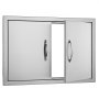 VEVOR Puerta de Acceso a Barbacoa 711 x 482 x 45 mm Puerta de Cocina Exterior Doble Puerta Empotrada de Acero Inoxidable con Manija para Isla de Barbacoa, Estación de Parrilla, Armario Exterior
