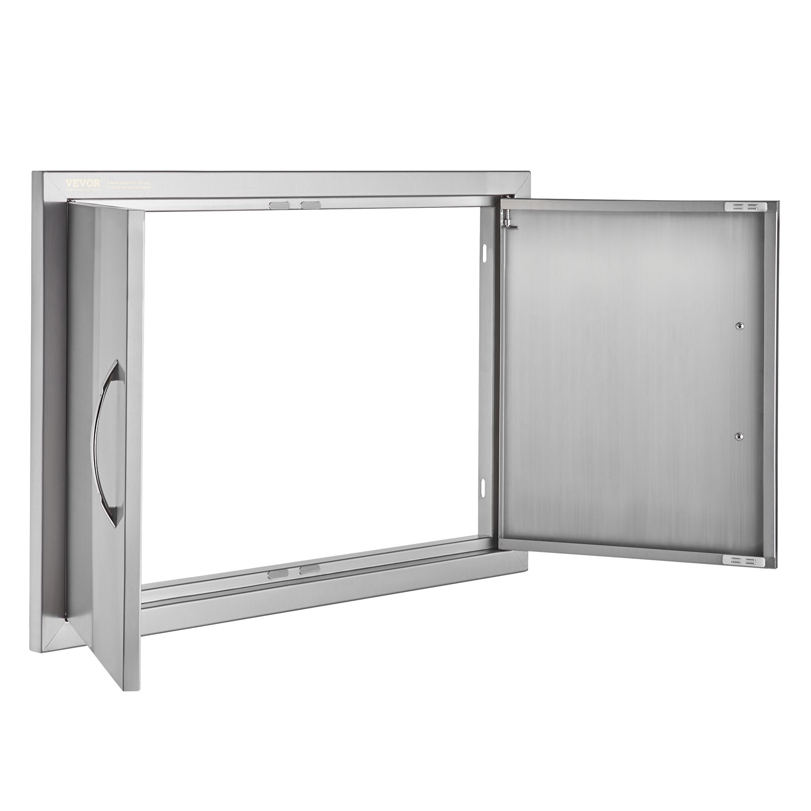 VEVOR Grill Access Door, 711 x 482 mm, Double Outdoor Kitchen Door, Flush Mounted Stainless Steel Door, Vertical Wall Door with Handles, for Grill Island, Grill Station, Outdoor Cabinet