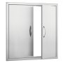 VEVOR Puerta de Acceso a Barbacoa 790 x 790 x 46 mm Puerta de Cocina Exterior Doble Puerta Empotrada de Acero Inoxidable con Manija para Isla de Barbacoa, Estación de Parrilla, Armario Exterior