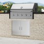 VEVOR Puerta de Acceso a Barbacoa 78,7 x 60,9 cm Puerta de Cocina Exterior Doble Puerta Empotrada de Acero Inoxidable con Manija para Isla de Barbacoa, Estación de Parrilla, Armario Exterior