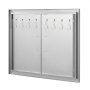 VEVOR Puerta de Acceso a Barbacoa 78,7 x 60,9 cm Puerta de Cocina Exterior Doble Puerta Empotrada de Acero Inoxidable con Manija para Isla de Barbacoa, Estación de Parrilla, Armario Exterior