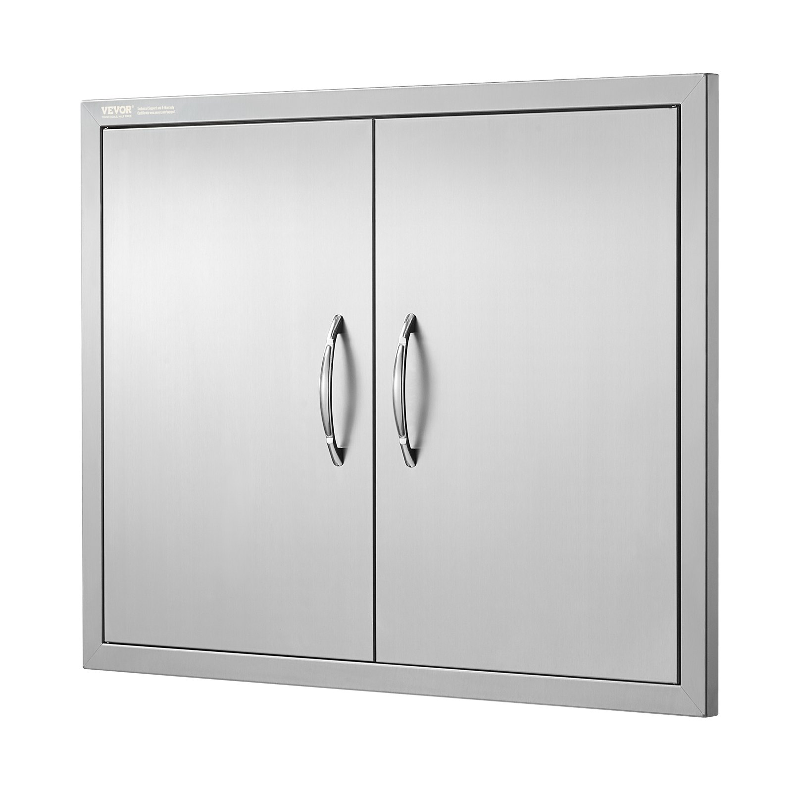 VEVOR Puerta de Acceso a Barbacoa 78,7 x 60,9 cm Puerta de Cocina Exterior Doble Puerta Empotrada de Acero Inoxidable con Manija para Isla de Barbacoa, Estación de Parrilla, Armario Exterior
