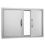 VEVOR Grill Access Door, 838 x 558 x 46 mm, Double Outdoor Kitchen Door, Flush Mounted Stainless Steel Door, Vertical Wall Door with Handles, for Grill Island, Grill Station, Outdoor Cabinet, etc.